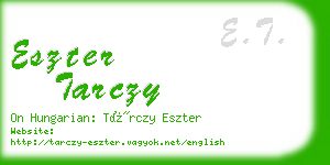 eszter tarczy business card